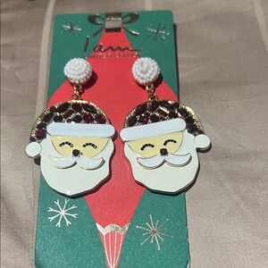 I.AM.GIA Festive Santa Earrings - Gold, White, Red